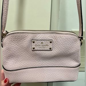 Kate Spade Light Pink Pebbled Leather Crossbody Purse